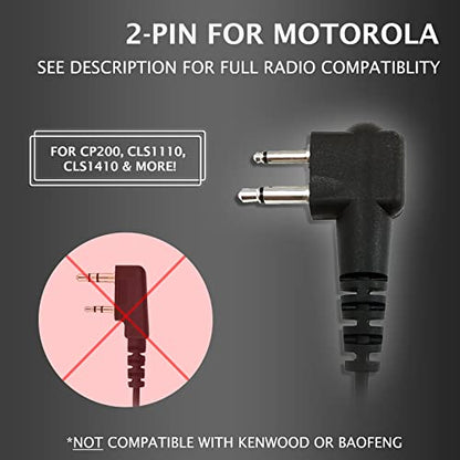 PROMAXPOWER [5-Pack 1-Wire C-Shape Earpiece with PTT for Motorola CP200D - size: 5-Pack