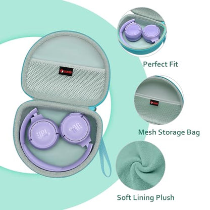 XANAD Hard Case for JBL Junior JR 470NC/460NC/320 Kids Headphones, Green | for iClever BTH12 HS19 BTH20 BTH22 BTH26/Candy Bila/Acer/JBL/MIDOLA/JoySpark/JLab/ADOOPE/Spiderman/EarFun/ Etc Kids Headphone - color: Green