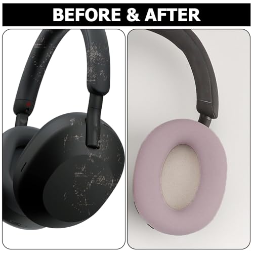 3 Set Case Cover for Sony WH-1000XM5 Headphones,Embody Ear Pad Cover/Headband Cover/Ear Cover Soft Silicone Headphones Accessories（Rose Grey） - color: Rose Grey