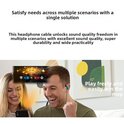 Yunseity IEM Cable with Detachable Mic, 2 Pin 0.78mm OFC Upgrade Cable for QDC UE Headphones, with Gold Plated 3.5mm Plug and Free Design