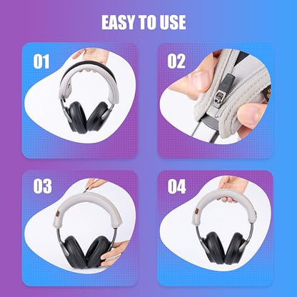 QuietComfort Ultra Headband Cover Compatible with Bose QuietComfort Ultra Headphones Thicker Sports Fabric Replacement Headband Cushion Pad Cover Headphone Headband Protector (Grey)
