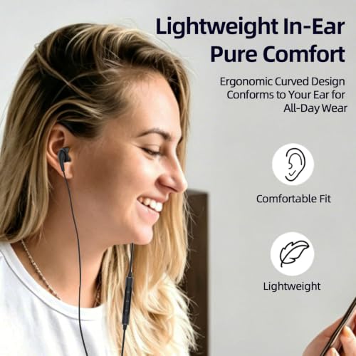 SoundMAGIC E80D Type-C Wired Earbuds, Mic, High-Res DAC, HiFi Stereo, Black | Crystal call clarity, High-res decoder chip, Deep bass, Effective noise isolation, ergonomic fit, Type-C for Android devices
