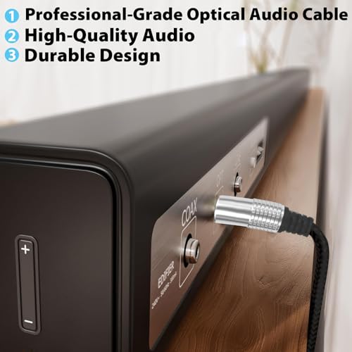 Cyberguys! Optical Audio Cable, Digital Optical Cable with Toslink, 10ft | Braided Digital Audio Cables for Soundbar, TV, Receiver, Speaker, Xbox, PS5, Blu-Ray – Gold-Plated - size: 10ft