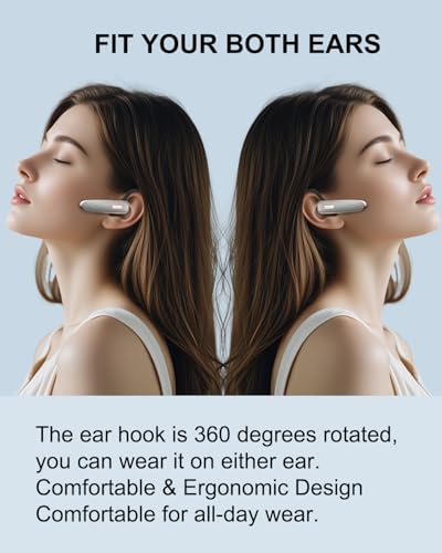 Bluetooth Earpiece V5.1, Wireless Hands-Free Headset with Noise Cancellation, Built-in Microphone for iPhone Android Business Calls - Grey - color: Grey, style: Single Bluetooth headset
