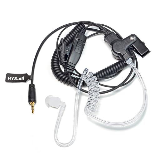 HYS Walkie Talkie Headset for Cobra 2.5mm Microtalk Radio, Acoustic Tube Earpiece with Mic PTT for Cobra 1Pin MT200 MT525 MT550 PR375 PR385 CX105 CX112 CXT145 CXT235 CXT345 CXT545 CXR925 Two Way Radio