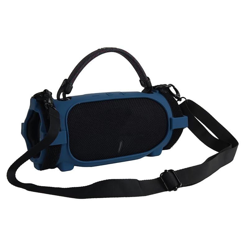 Silicone Case Cover for JBL Charge 6 Portable Bluetooth Speaker, Soft Protective Sleeve Travel Carrying Protective Cover Speaker Silicone Case with Shoulder Strap and Bike Strap (Blue) - color: Blue