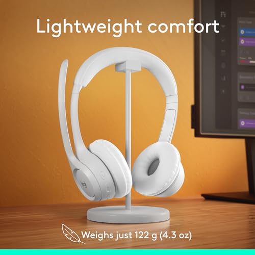 Logitech Zone 300 Wireless Bluetooth Headset Noise Canceling - Off-White | Compatible with Windows, Mac, Chrome, Linux, iOS, iPadOS, Android - color: Off-White