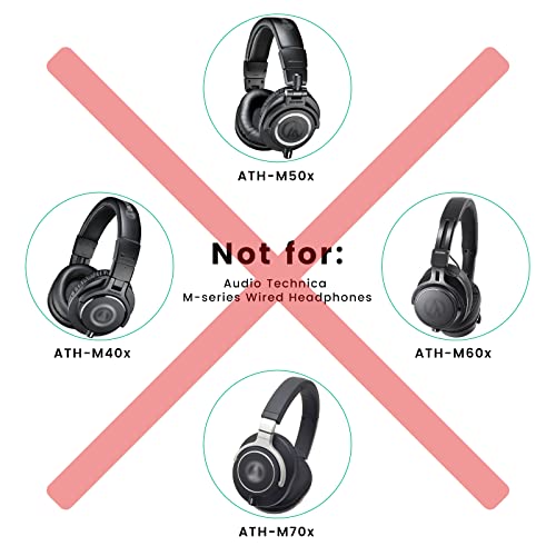 ATH-M50xBT Cable, Coiled Aux Cord for Audio Technica ATH-M50xBT2 Headphones | 3.5mm to 3.5mm(1/8") Extension Wire with 6.35mm(1/4") Adapter for ATH-SR50BT Wireless Headset, 14ft