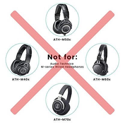 ATH-M50xBT Cable, Coiled Aux Cord for Audio Technica ATH-M50xBT2 Headphones | 3.5mm to 3.5mm(1/8") Extension Wire with 6.35mm(1/4") Adapter for ATH-SR50BT Wireless Headset, 14ft