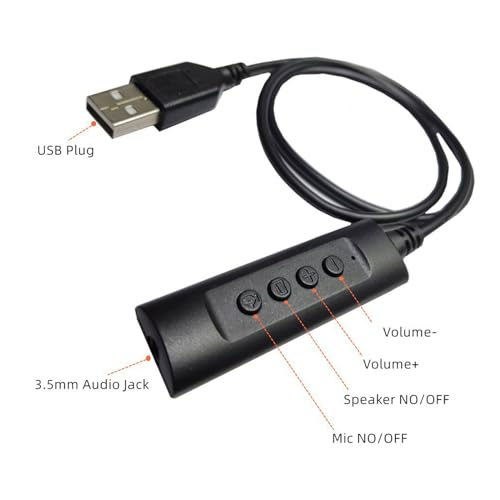 Lightweight USB Sound Card USB to 3.5mm External Sound Card USB Adapters Converters for Computer Esports Game Button