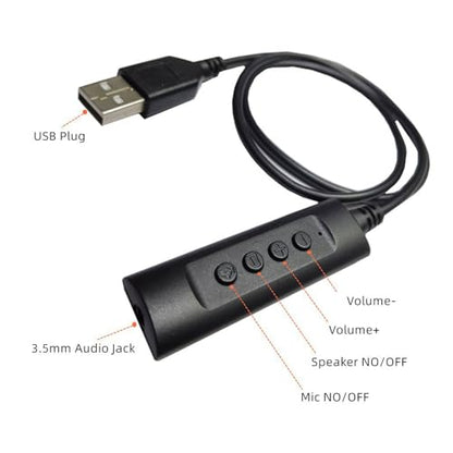 Lightweight USB Sound Card USB to 3.5mm External Sound Card USB Adapters Converters for Computer Esports Game Button