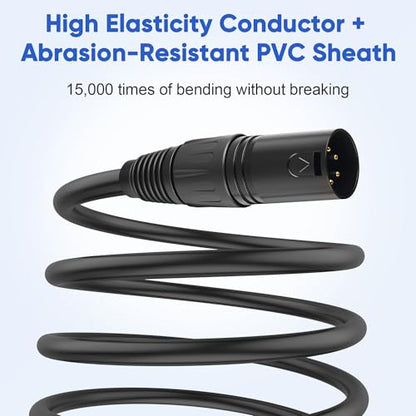 4 Pin XLR Splitter Cable,4 Pin XLR Extension Cable for Microphone | 1 Male to 2 Female XLR 4 Pin Patch Y Cable, Balanced Microphone Splitter Cord, 4 Pin XLR Audio Adapter Power Cable