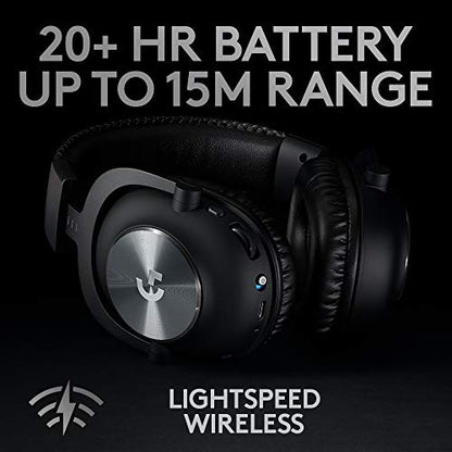 Logitech G PRO X Wireless Lightspeed Gaming Headset with Blue VO!CE Mic Filter Tech, 50 mm PRO-G Drivers, and DTS Headphone:X 2.0 Surround Sound (Renewed)