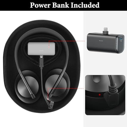 Geekria Elite Charging Headphones Case Compatible with Sony WH-1000XM6, Bose QC Ultra II, JBL Tour ONE M3 and More, Replacement Hard Shell Travel Carrying Bag with Power Bank (Black) - size: with power bank