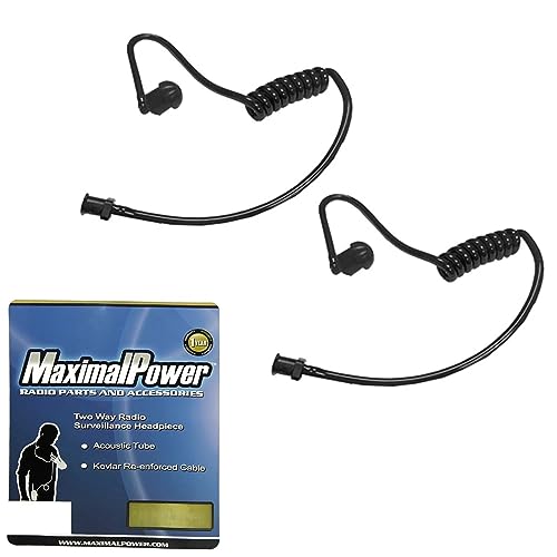 Pack of 2 FBI Style Black Twist On Replacement Acoustic Tube for Two-Way Radio Headsets by MaximalPower