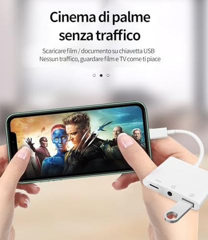zoyuzan Compatible for iPhone Headphone Adapter 3.5mm AUX Audio Jack Charger Dongle Earphone Splitter Compatible with Lightning Male to USB Female OTG Power Charging Camera MIDI Connector for ipad