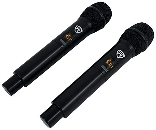 Rockville RKI65BT Dual UHF Wireless Microphones Karaoke Interface, Bluetooth Connectivity, Adjustable Echo, 8 Switchable Frequencies, Perfect for Home Karaoke and Parties | 2 UHF Mics, 8 Frequencies, 200 Ft Range, Optical/Coax/Aux Inputs, 1/4" Mix Output,