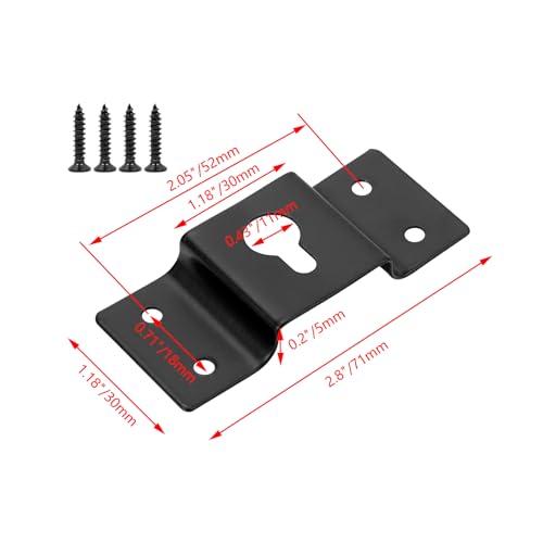 12PCS Hanging Speaker Bracket Wall Mount Iron Hook Hanger Plate Connector for Surround Sound Box Audio Speaker with Mounting Screws (2.8×1.18 Inch) - style: 12Pcs (2.8×1.18 Inch)