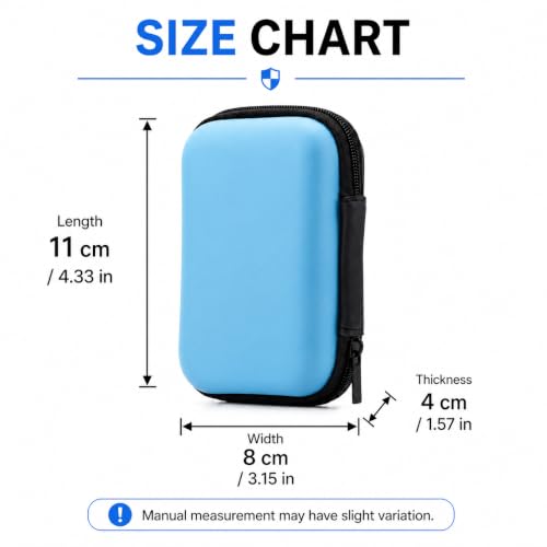 Headphone Case Hard Edge Zipper Bag Compact Portable Headset Storage Bag for Wireless,Headphones Earbuds Cables Charging Cable Travel Waterproof Commuting Home - color: Blue
