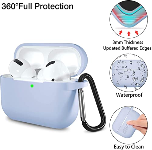 Lerobo for AirPod Pro Case, Soft Silicone Cover with Keychain, Lilac | Drop Protection, Scratch & Dust Resistant, Wireless Charging, Compatible with Apple AirPods Pro 2/1 Case Cover for Women Men - color: Lilac