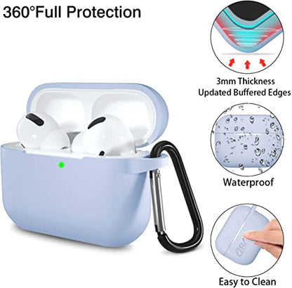 Lerobo for AirPod Pro Case, Soft Silicone Cover with Keychain, Lilac | Drop Protection, Scratch & Dust Resistant, Wireless Charging, Compatible with Apple AirPods Pro 2/1 Case Cover for Women Men - color: Lilac