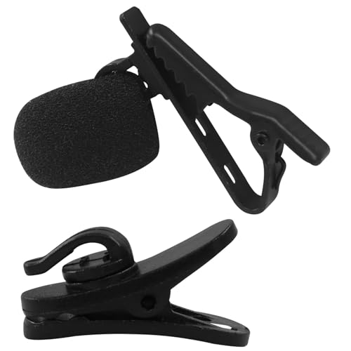 12 Pcs Lavalier Microphone Clips Replacement Kit | 12 Pcs Foam Windscreen Covers, 12 Pcs Plastic Wire Clips, Voice Recording, Video Conferencing & Online Meetings - size: 12 Pack