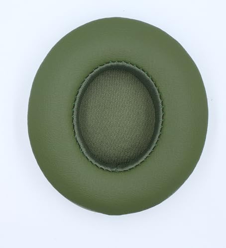 Headphone Replacement Ear Pad Cover Compatible with Beats by Dre Solo3 Solo2 Wired Wireless Headphones Protein Leather Memory Foam Headphone Cushion Ear Muffs-Military Green - color: military green