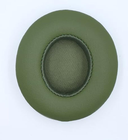 Headphone Replacement Ear Pad Cover Compatible with Beats by Dre Solo3 Solo2 Wired Wireless Headphones Protein Leather Memory Foam Headphone Cushion Ear Muffs-Military Green - color: military green