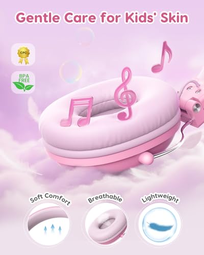 Acer Kids Headphones Wired for School, 74-85dB Limiter, Pink OHW342 - color: Pink