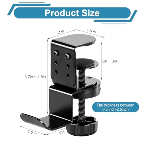MYITYARD Clamp Mug Hooks Under Desk, Clip On Hook Cup Holder | Desktop Hanging Headphone Hook for Office, Computer Desk, Student Class Desk, Cabinet - color: Desk Hooks