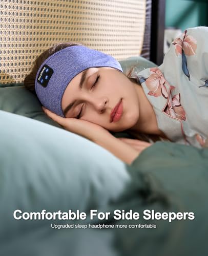 Perytong Sleep Headphones Wireless, Bluetooth Sports Headband Headphones with Ultra-Thin HD Stereo Speakers Perfect for Sleeping,Workout,Jogging,Yoga,Insomnia, Air Travel, Meditation (SkyBlue) - color: SkyBlue