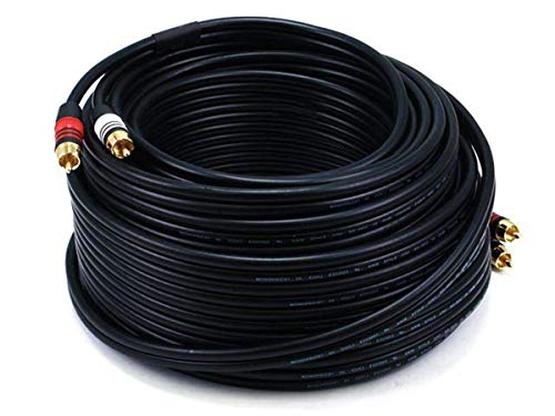 Monoprice 102864 6' Premium 2 RCA Plug to 2 RCA Plug 22AWG Cable - Black - size: 6ft