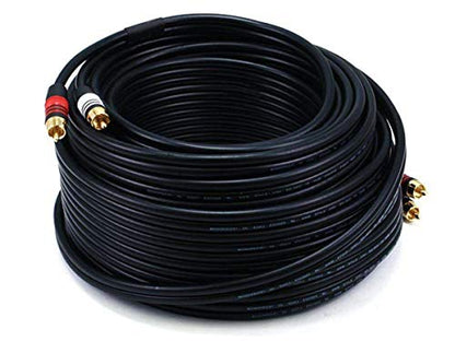 Monoprice 102864 6' Premium 2 RCA Plug to 2 RCA Plug 22AWG Cable - Black - size: 6ft