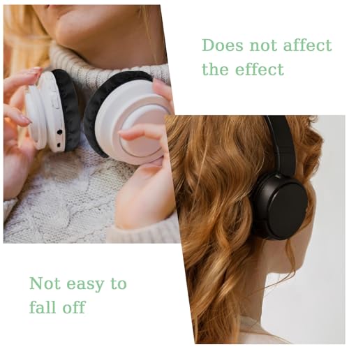 6pcs Fabric Headphone Ear Covers, Black Washable Ear Pad Covers Stretchable Earcup Cotton Nylon Headphone Protector Sweat Headset Cloth Fit 3.5" to 5.9(Large Size) - size: Large Size