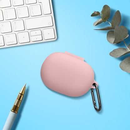kwmobile Cover for Bose QuietComfort Earbuds Case - Silicone Cover for Earbuds Charging Case - Protective Headphone Holder with Carabiner Clip - Dusty Pink - color: dusty pink