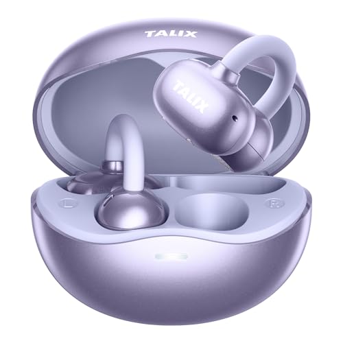 TALIX Ultra Open Ear Earbuds X6, Clip-On Headphone with Directional Sound, Ultra-Light Comfort Fit, Bluetooth 5.4 Wireless Earbuds, 26H Playtime, Spatial Sound, for Running, Workout& Daily Use(Purple) - color: Purple