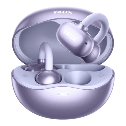 TALIX Ultra Open Ear Earbuds X6, Clip-On Headphone with Directional Sound, Ultra-Light Comfort Fit, Bluetooth 5.4 Wireless Earbuds, 26H Playtime, Spatial Sound, for Running, Workout& Daily Use(Purple) - color: Purple