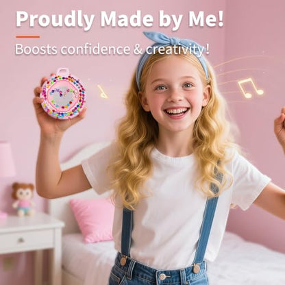HEYSONG Bluetooth Shower Speaker + DIY Diamond Stickers – Great Gift for Girls - color: DIY Sticks+Pink Speaker