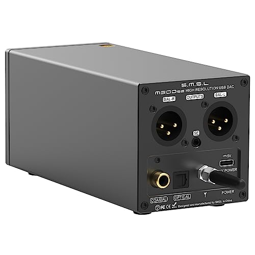 SMSL M300SE(Upgraded),Two CS43131 Chip MQA Audio Decoder,Ear Amplifier,Third Generation XMOS,PCM768kHz/32bit DSD256,DOP64,5 PCM Filters,True Balanced Output XLR,THD+N -117dB