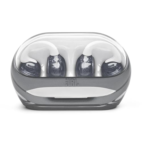 JBL Soundgear Clips Open Ear Headphones for Situational Awareness - White | Up to 32 Hours Total Playtime With Speed Charge, Sweat Resistant, Noise-Reducing Mics, App Control For Custom Audio - color: White