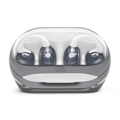 JBL Soundgear Clips Open Ear Headphones for Situational Awareness - White | Up to 32 Hours Total Playtime With Speed Charge, Sweat Resistant, Noise-Reducing Mics, App Control For Custom Audio - color: White