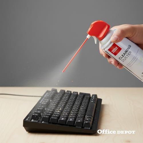 Office Depot Cleaning Duster, 10 Oz Compressed Canned Air for Electronics, Keyboard Cleaner for Computer, Laptop, PC, Printer, Office Equipment, Moisture-Free, Pack of 6 - size: 6