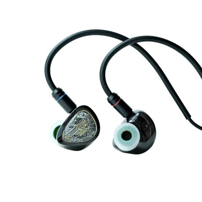 TANGZU Wan'er S.G II in Ear Monitor, Gaming IEM Earphones, HiFi Wired Earphones with 10mm Single Dynamic Driver PET Diaphragm, 0.78mm 2-Pin Tangle-Free Detachable Cable (Black, 3.5mm) - color: Black, size: 3.5mm Jack without Mic