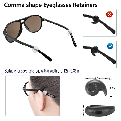 KAJUDA 16 Pairs Glasses Ear Grip, Anti Slip Eyeglass Holder, Silicone Eyewear Retainers Hook for Sunglasses, Sports, Study