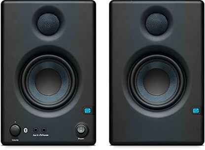 PreSonus Eris E3.5 BT Bluetooth Studio Monitor Pair Bundle with Isolation Pads, XLR Cables, TRS Cables, and Austin Bazaar Polishing Cloth - size: Bundle w/ Isolation Pads, style: E3.5 BT