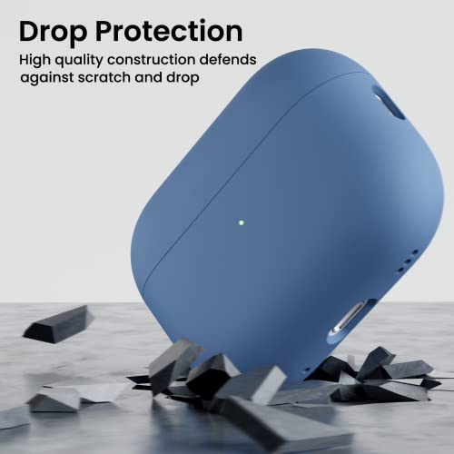 ORNARTO Compatible with AirPods Pro 2 Case 2022, Full Protective Hybrid Silicone for AirPods Pro 2nd Generation Case, Front LED Visible Skin Cover-Blue | Hybrid Silicone Rubber, Front LED Visible, Wireless Charging, Skin-Friendly Soft Touch, Anti-Scratch,