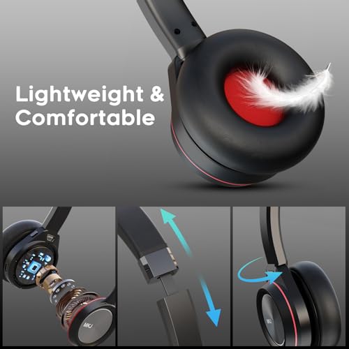 MKJ Noise Canceling USB Headset with Microphone, Wired Computer Headphone | USB-A/USB-C, Call Center & Office Headset, Plug & Play for PC/Laptop, Inline Volume Control, Compatible with Teams/Zoom/Webex