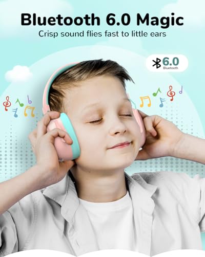 Kids Noise Cancelling Headphones, Sound Proof Ear Protection, 29dB SNR Noise Reduction Bluetooth 6.0 Earmuff, 94dB Lock - 80H Playtime, Hearing Protection for Autism, Shooting Gun Range Mowing (Pink) - color: Pink