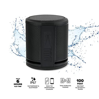 Altec Lansing HydraMicro - Waterproof Bluetooth Speaker, Lightweight & Portable Speaker for Travel & Outdoor Use, Black - color: Black, style: HydraMicro