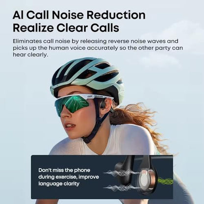 Open Ear Bone Conduction Swimming Headphones, IPX8 Waterproof, 16GB Memory, Bluetooth 5.4, AI Call Noise Reduction, Magnetic Fast Charge, 8.5H Playtime for Swim Run Bike-Black - color: Black